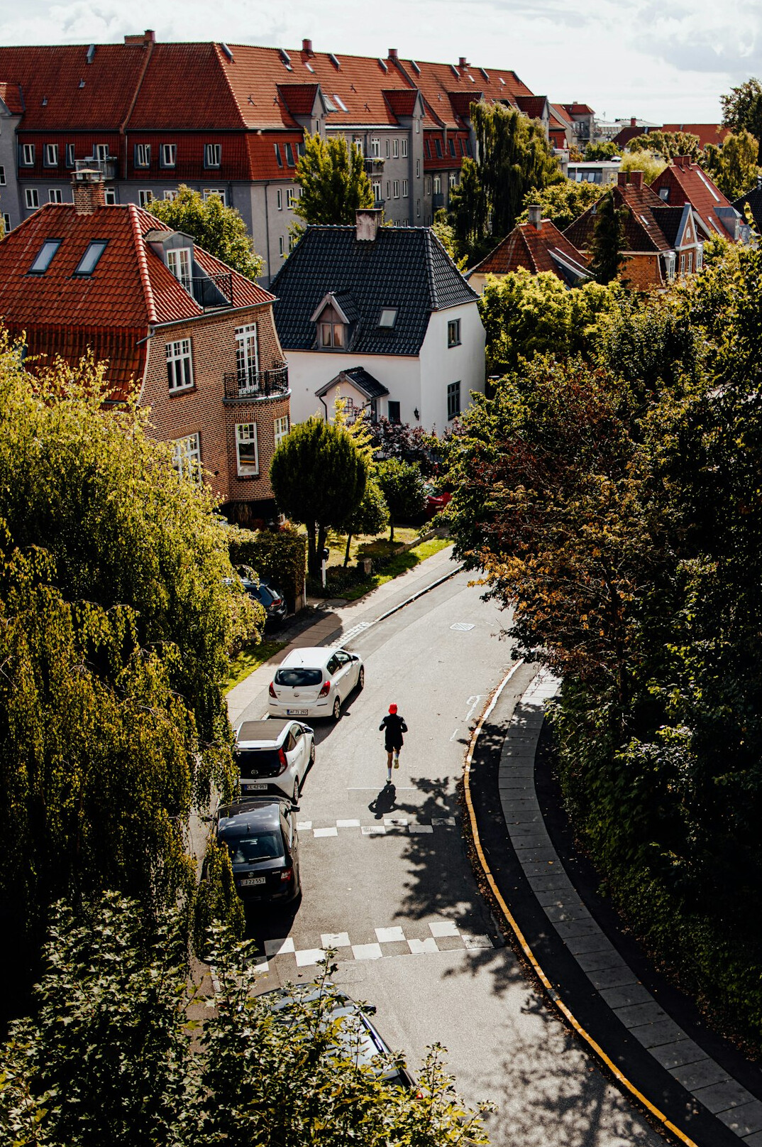 street scene in copenhagen neighborhood